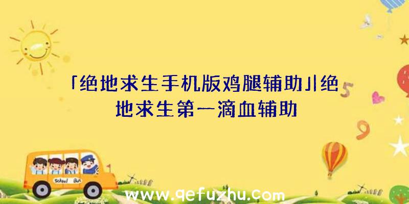 「绝地求生手机版鸡腿辅助」|绝地求生第一滴血辅助